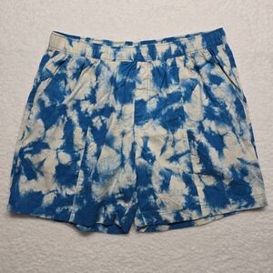 The North Face Swim Shorts Size L Blue White Tie‎ Dye Quick Dry Activewear